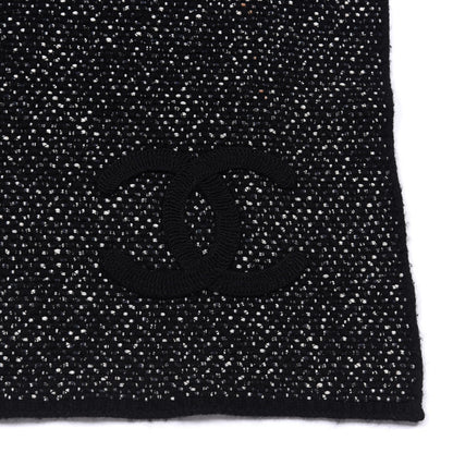 Chanel Cotton Cashmere CC Scarf Black 3 of 4