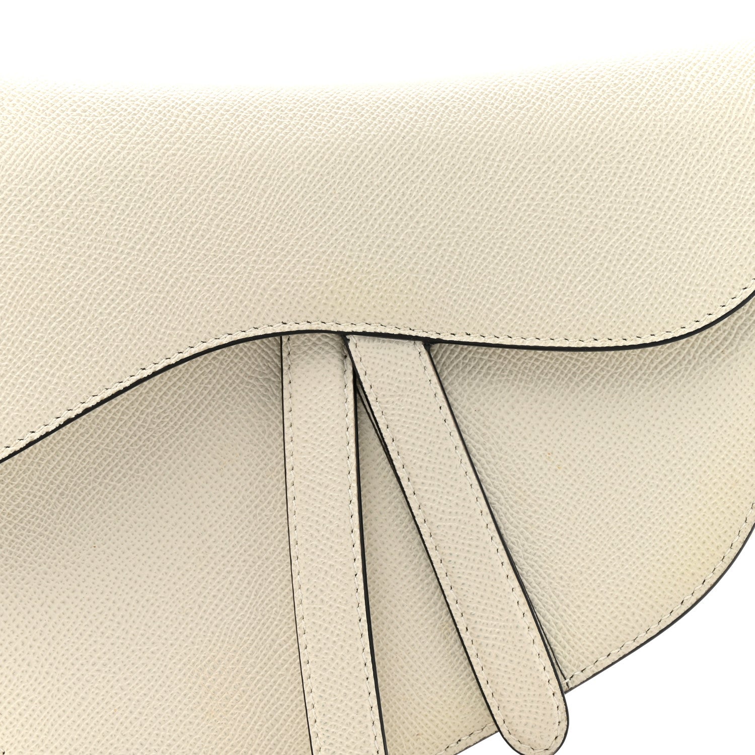 Christian Dior Grained Calfskin Saddle Bag White 8 of 18