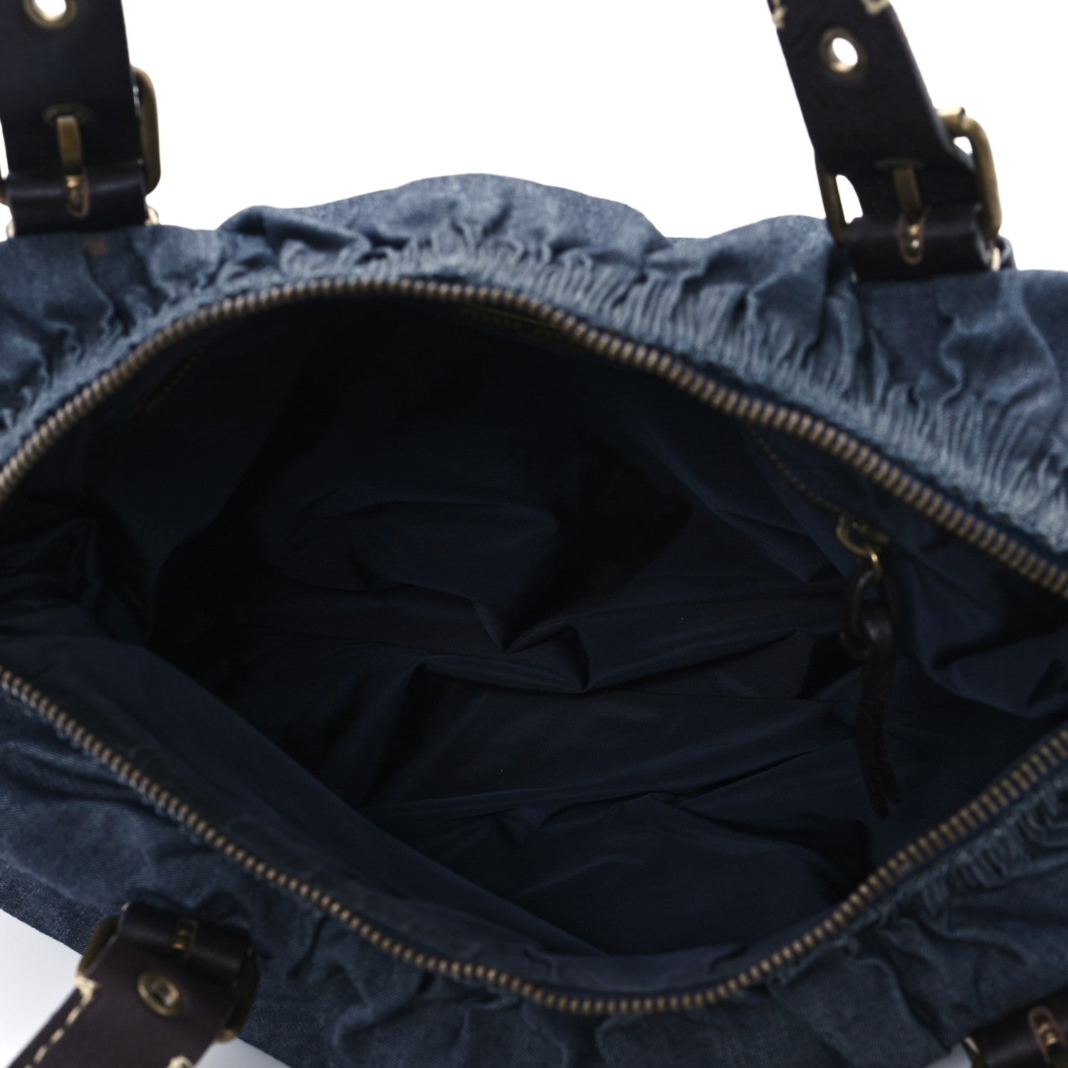 Miu Miu Fabric Gathered Shoulder Bag  Blue 5 of 11