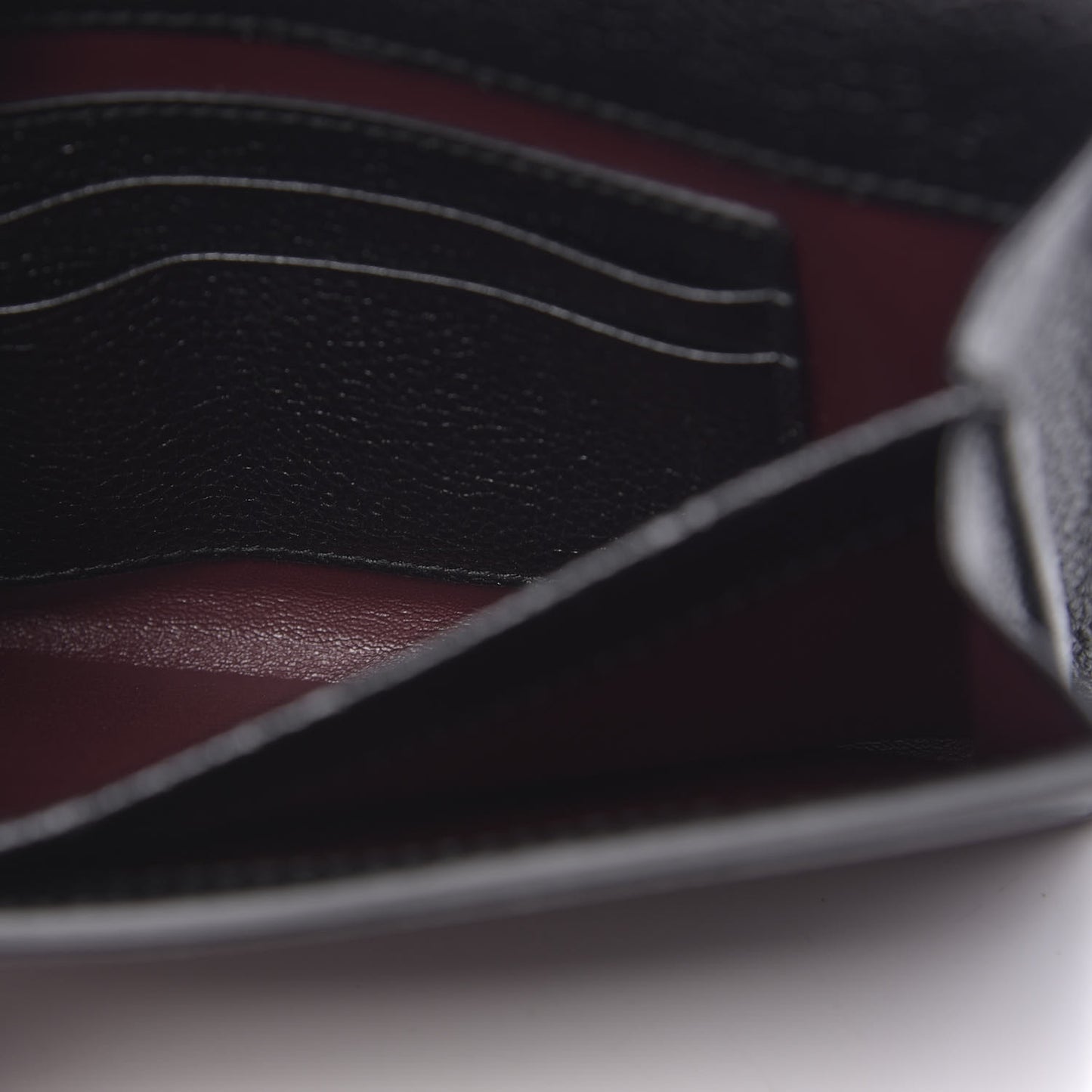 Grainy Calfskin Zumi Flap Card Case Black