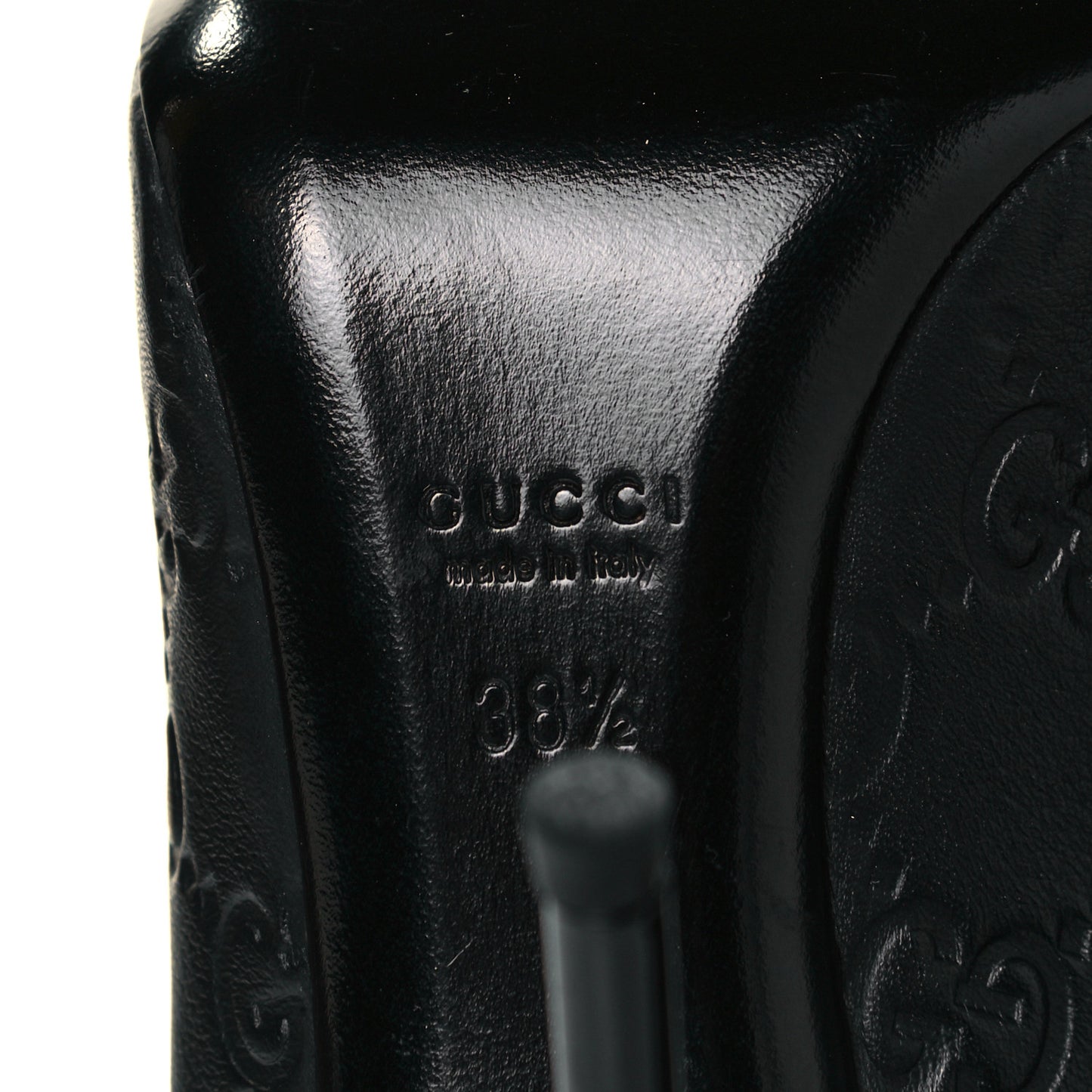 Guccissima GG Peep Toe Heels 38.5 Black