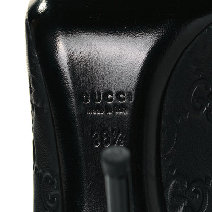 Gucci Guccissima GG Peep Toe Heels 38.5 Black 6 of 8