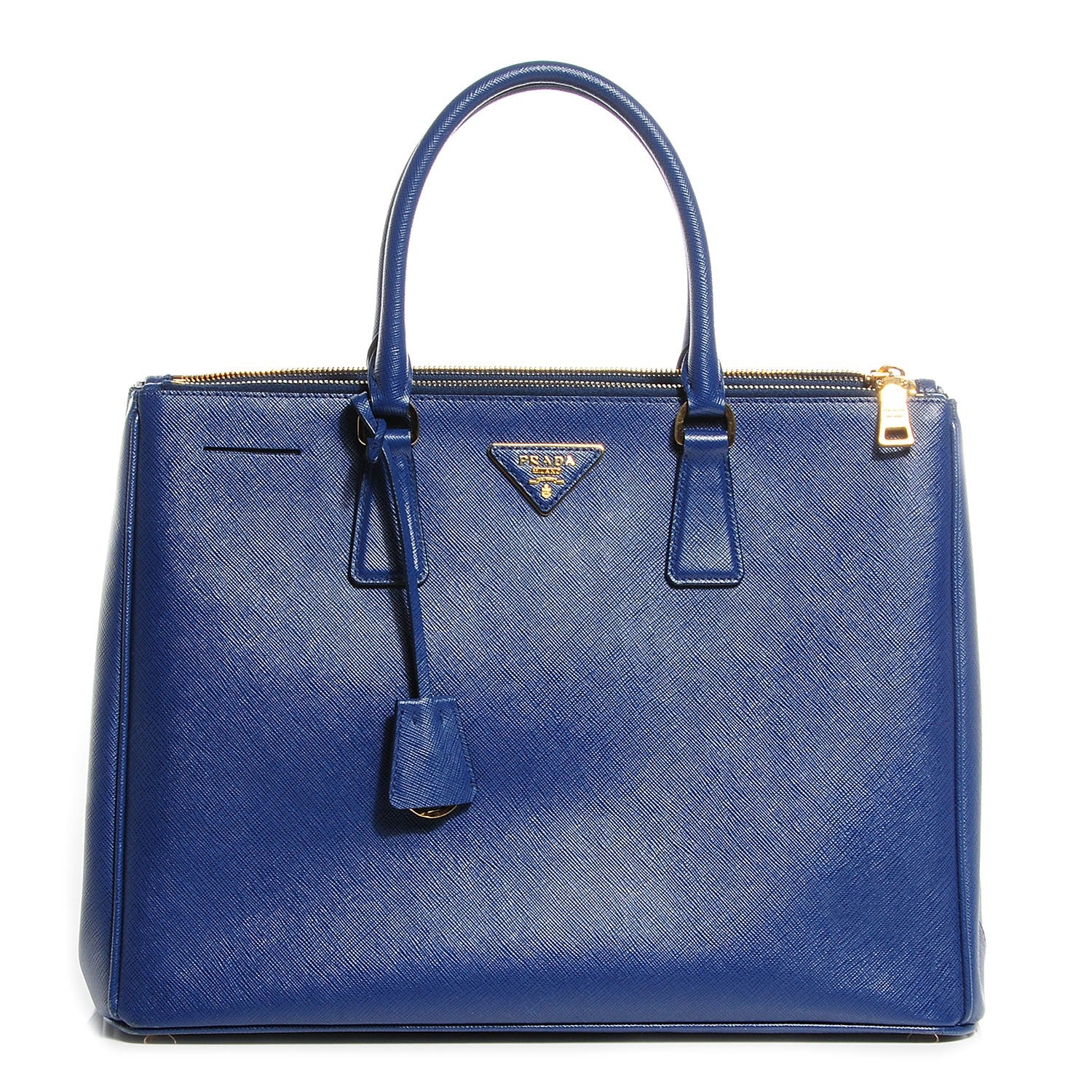 Prada Saffiano Lux Large Double Zip Tote Bluette 1 of 13
