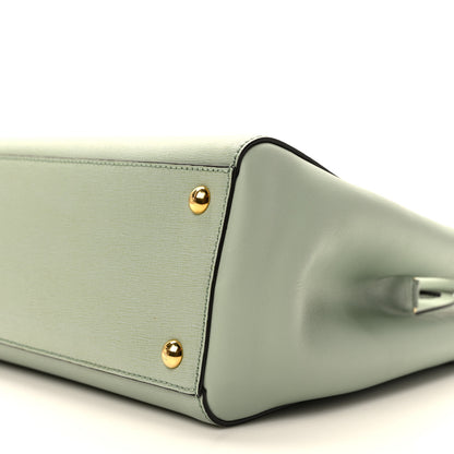 Fendi Vitello Elite Flamingo Petite 2Jours Tote Green 8 of 8