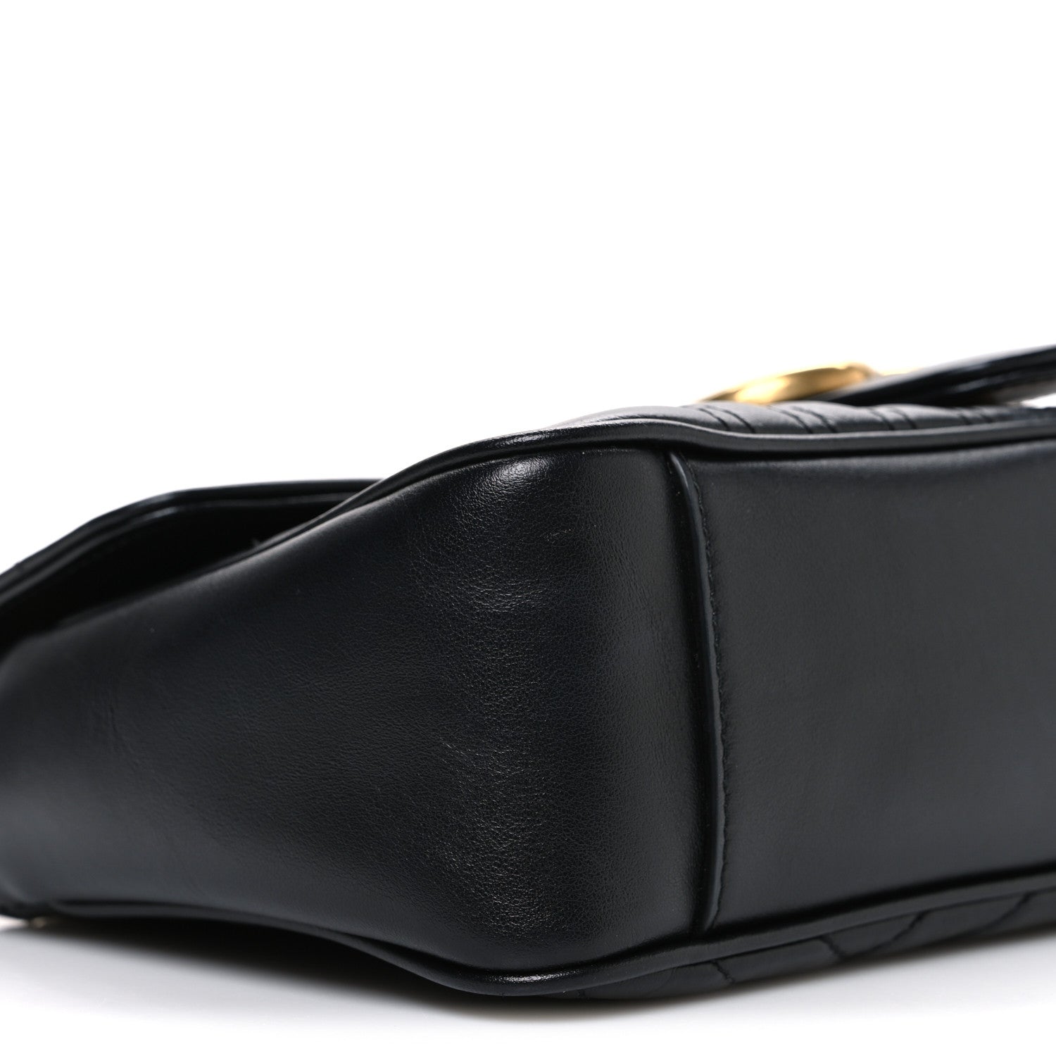 Gucci Calfskin Matelasse Small GG Marmont Shoulder Bag Black 9 of 11