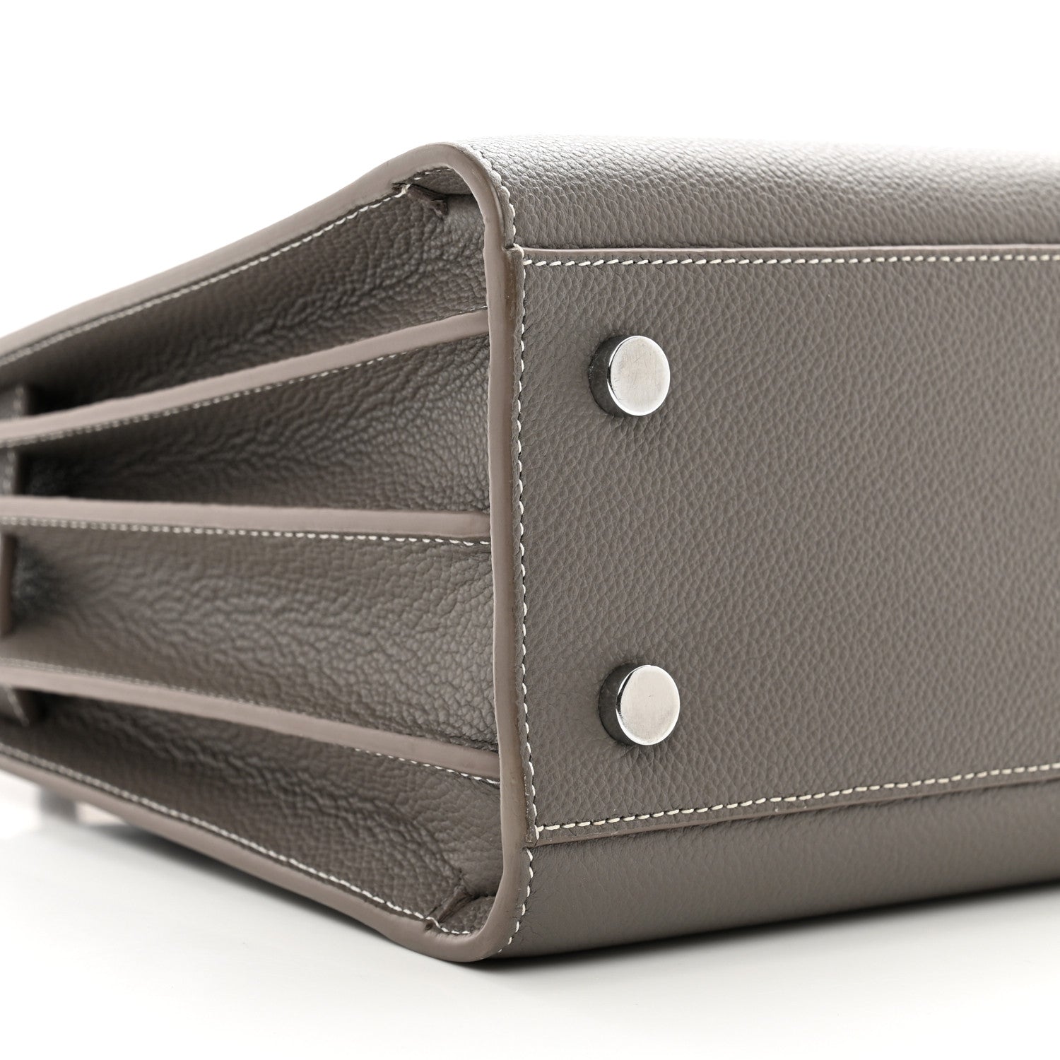 Saint Laurent Grained Calfskin Topstich Baby Sac De Jour Fog 9 of 12