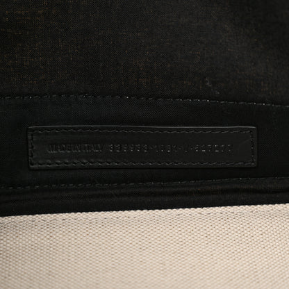 Balenciaga Cotton Canvas Satin Calfskin S Navy Cabas Natural Black 8 of 11