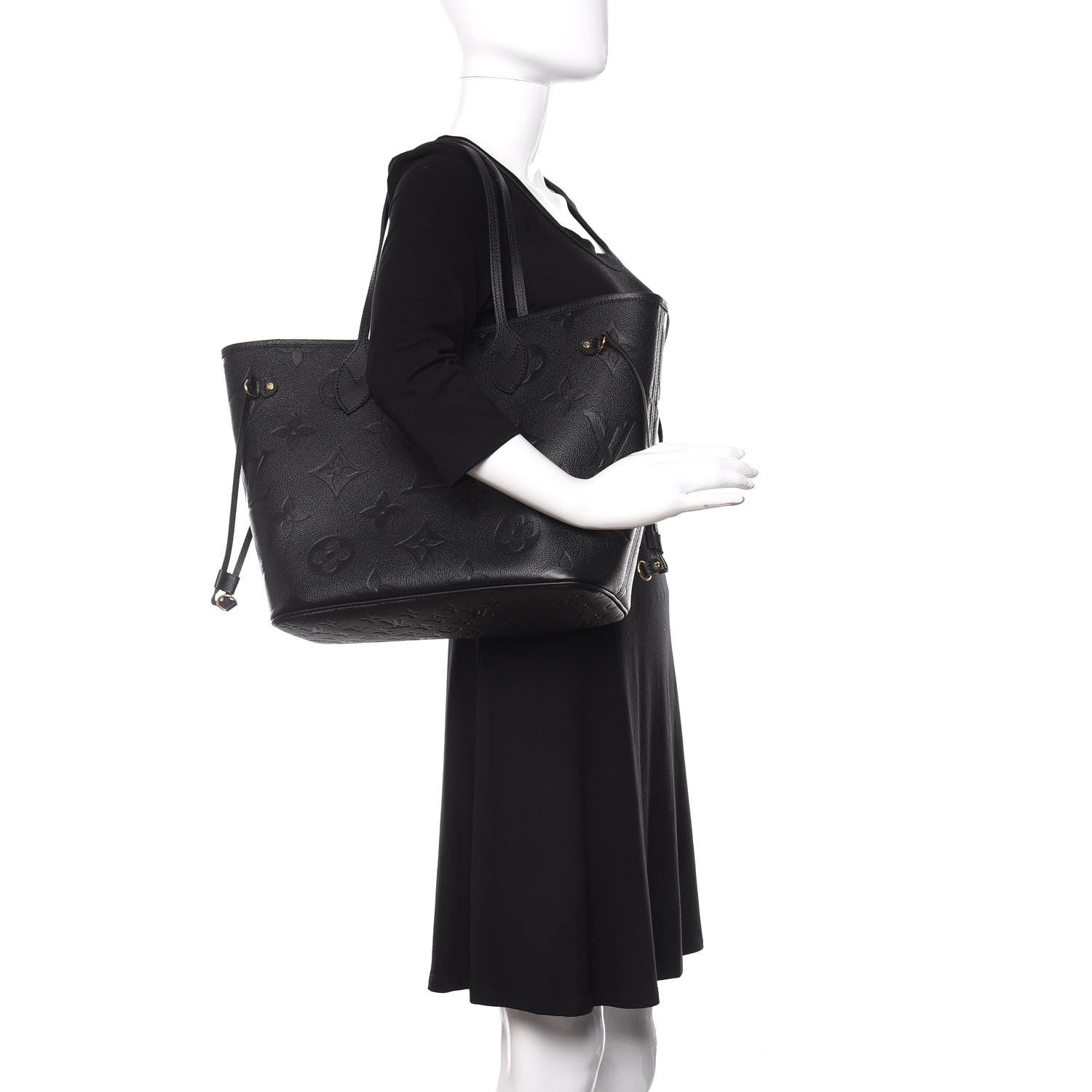Louis Vuitton Empreinte Monogram Giant Neverfull MM Black 2 of 9
