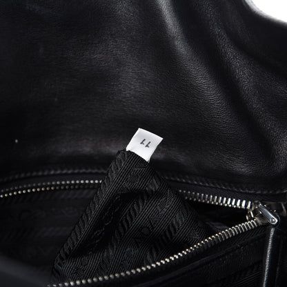 Prada Tessuto Nylon Nappa Foldover Pushlock Satchel Black 9 of 10