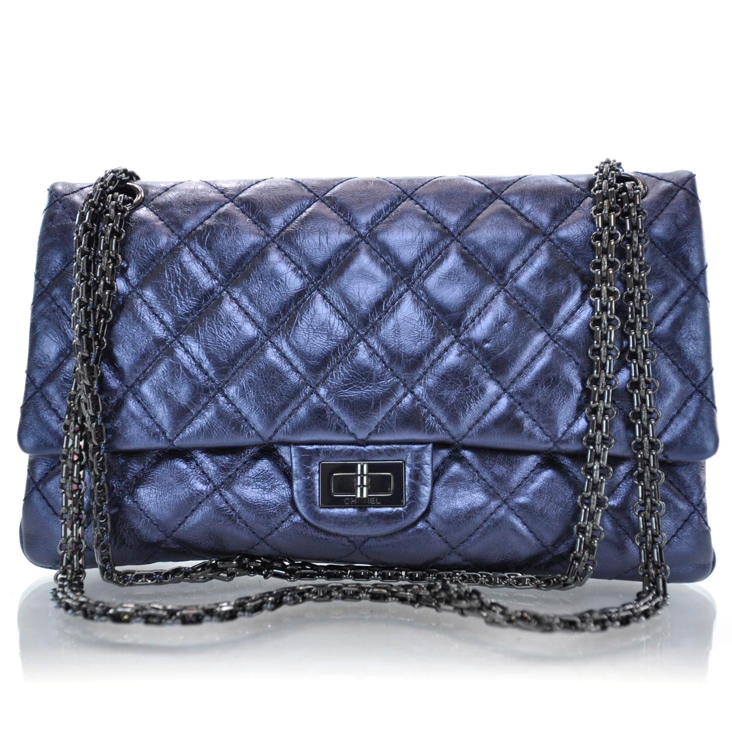 Chanel Calfskin 2.55 Reissue 226 Flap Metallic Blue 1 of 10