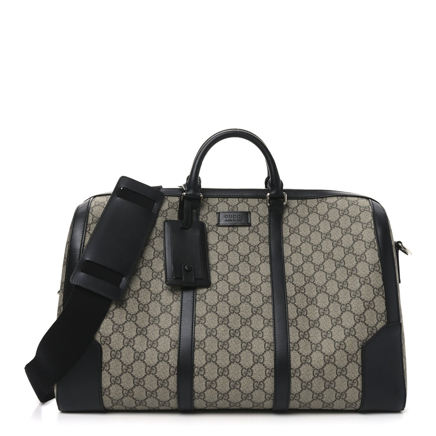 GG Supreme Monogram Selleria Calfskin Medium Duffle Beige Ebony Black