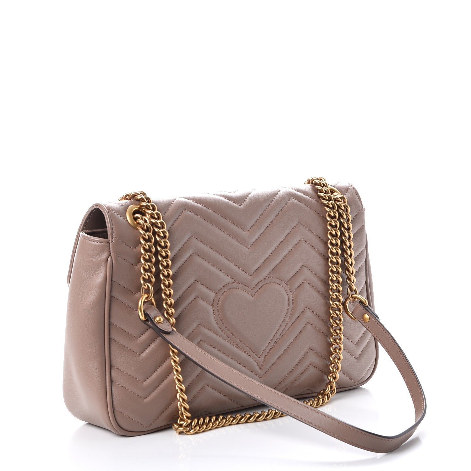 Gucci Calfskin Matelasse Medium GG Marmont Shoulder Bag Porcelain Rose 3 of 8