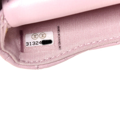 Chanel Calfskin Quilted About Pearls Card Holder Flap With Chain Light Pink 7 of 10