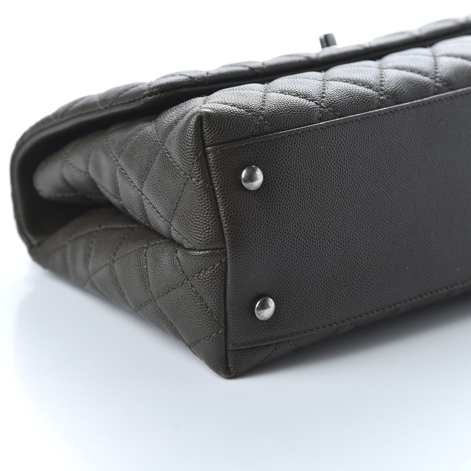 Chanel Caviar Lizard Quilted Small Coco Handle Flap Dark Grey 6 of 11