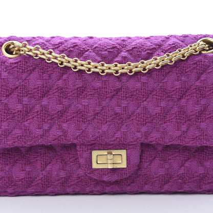 Chanel Tweed Quilted 2.55 Reissue 225 Flap Magenta 7 of 9