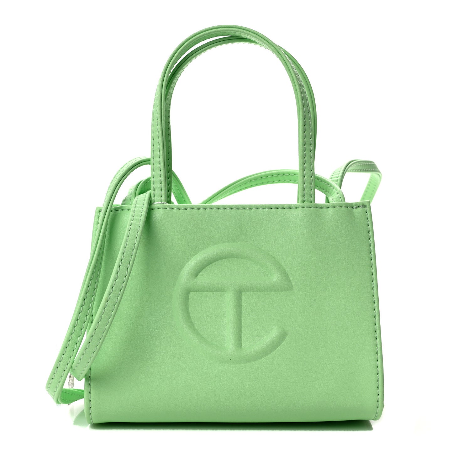 Vegan Leather Small Shopping Bag Double Mint