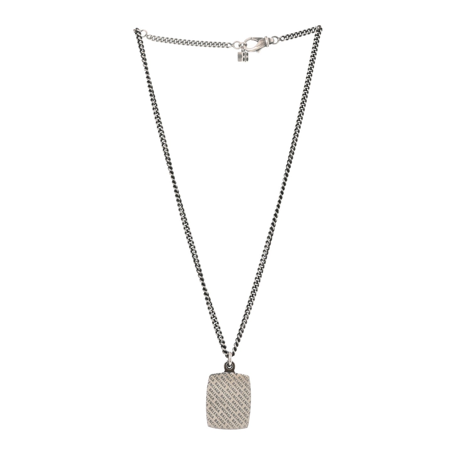 Stainless Steel Logo Locket Chain Necklace