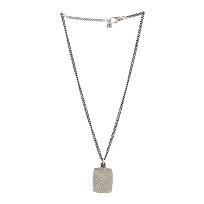 Balenciaga Stainless Steel Logo Locket Chain Necklace 3 of 4