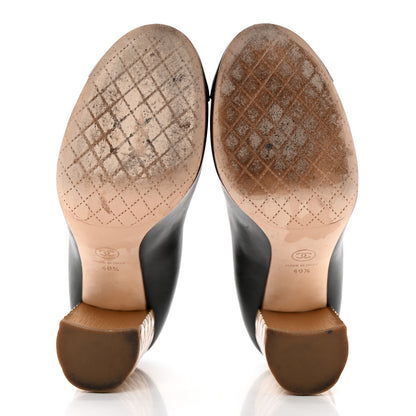 Chanel Calfskin Camellia High Pumps 40.5 Black Gold 5 of 13