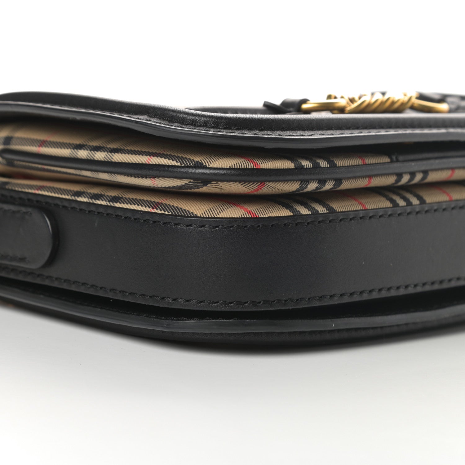 Burberry Smooth Calfskin 1983 Knight Check Link Shoulder Bag Black 9 of 15