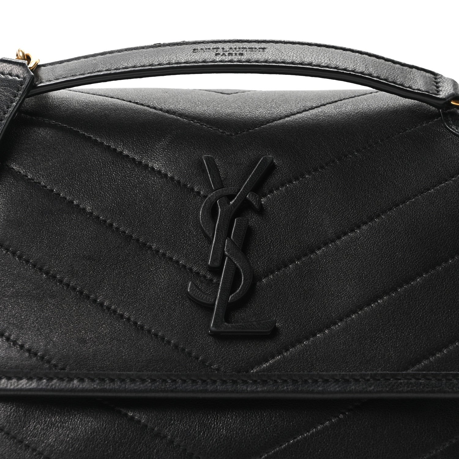 Saint Laurent Lambskin Matelasse Monogram Baby Niki Chain Satchel Black 8 of 10
