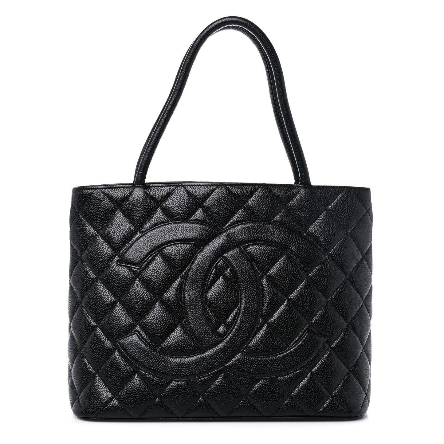 Caviar Quilted Medallion Tote Black