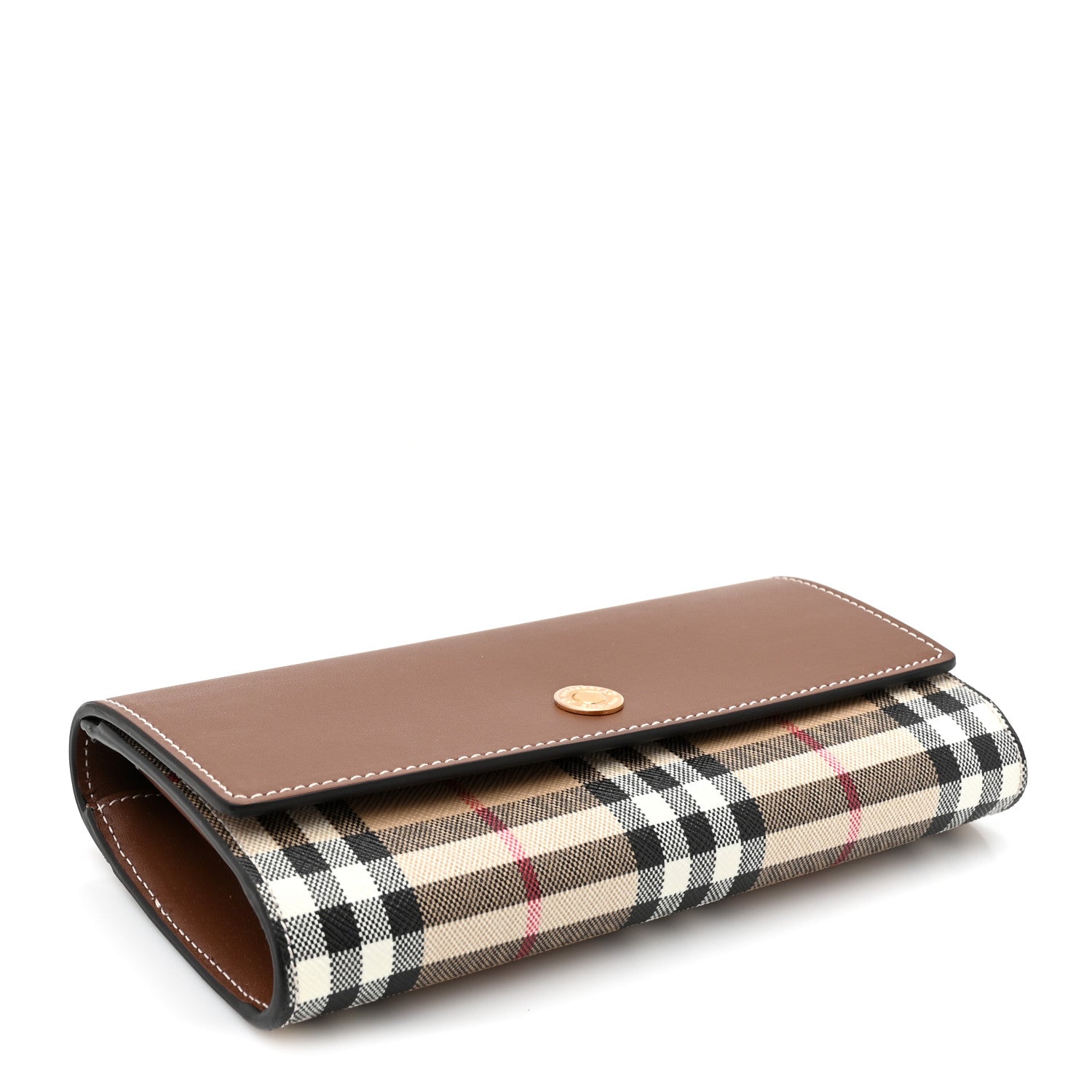 Burberry Vintage Check Grain Calfskin Halton Wallet Tan 4 of 11