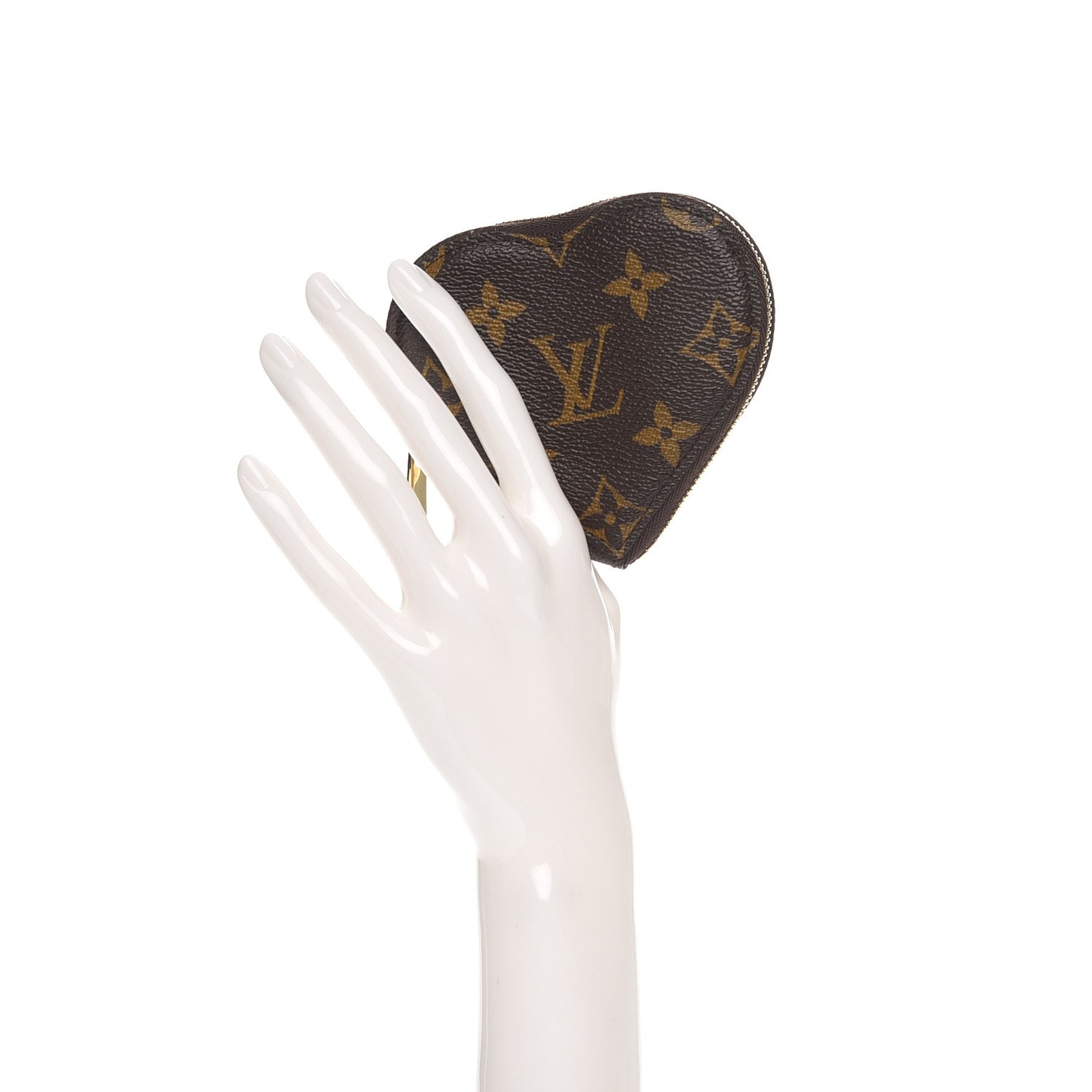 Monogram Leopard Coeur Heart Coin Purse Blanc Corail