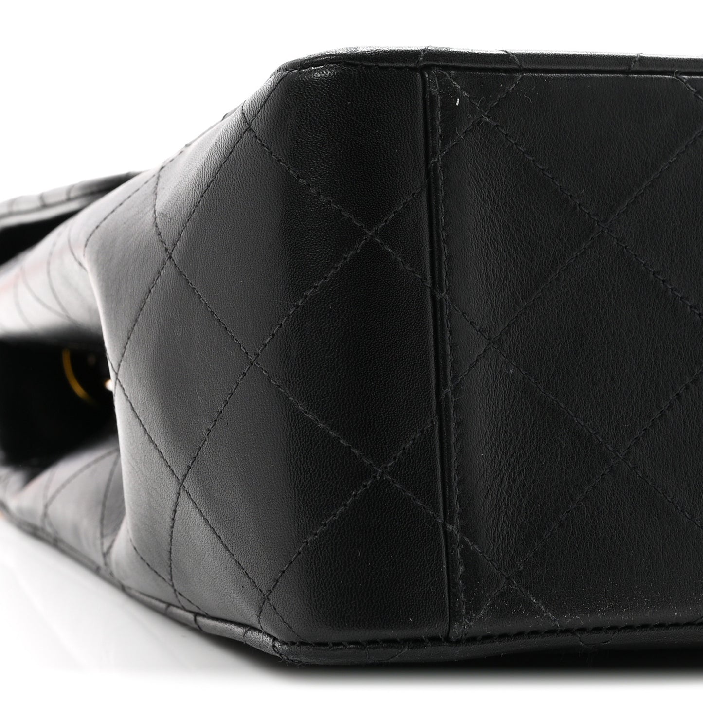 Lambskin Quilted XL Jumbo Single Flap Black