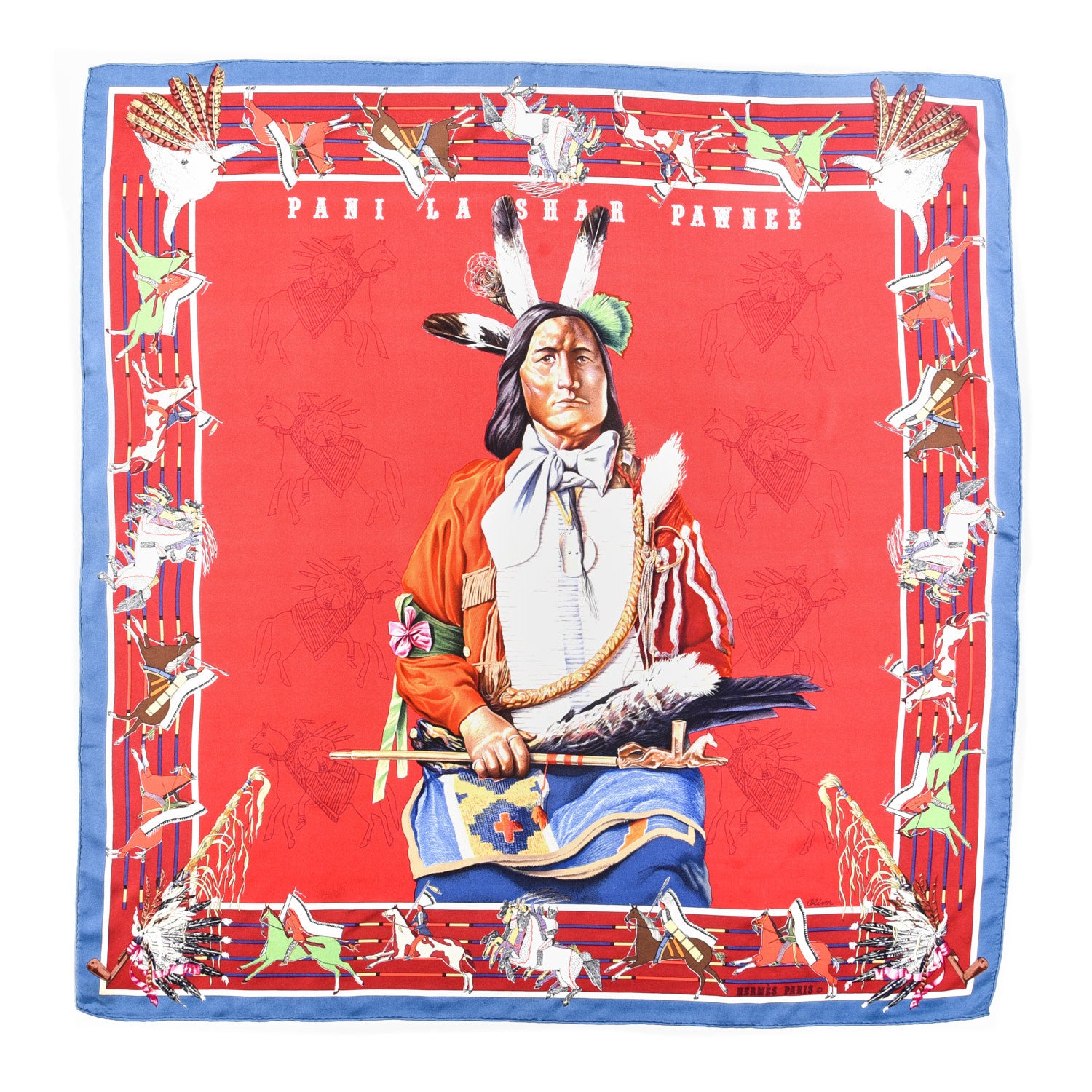 Hermes Silk Pani La Shar Pawnee Wash Scarf 90 1 of 4
