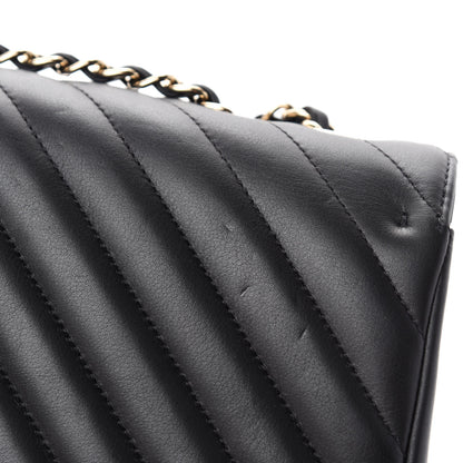 Chanel Calfskin Chevron Quilted Large Statement Flap Black 9 of 14