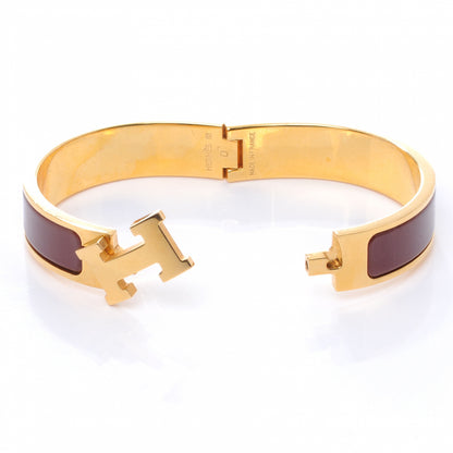 Hermes Narrow Enamel Clic Clac H Bracelet PM Bourgogne 3 of 5