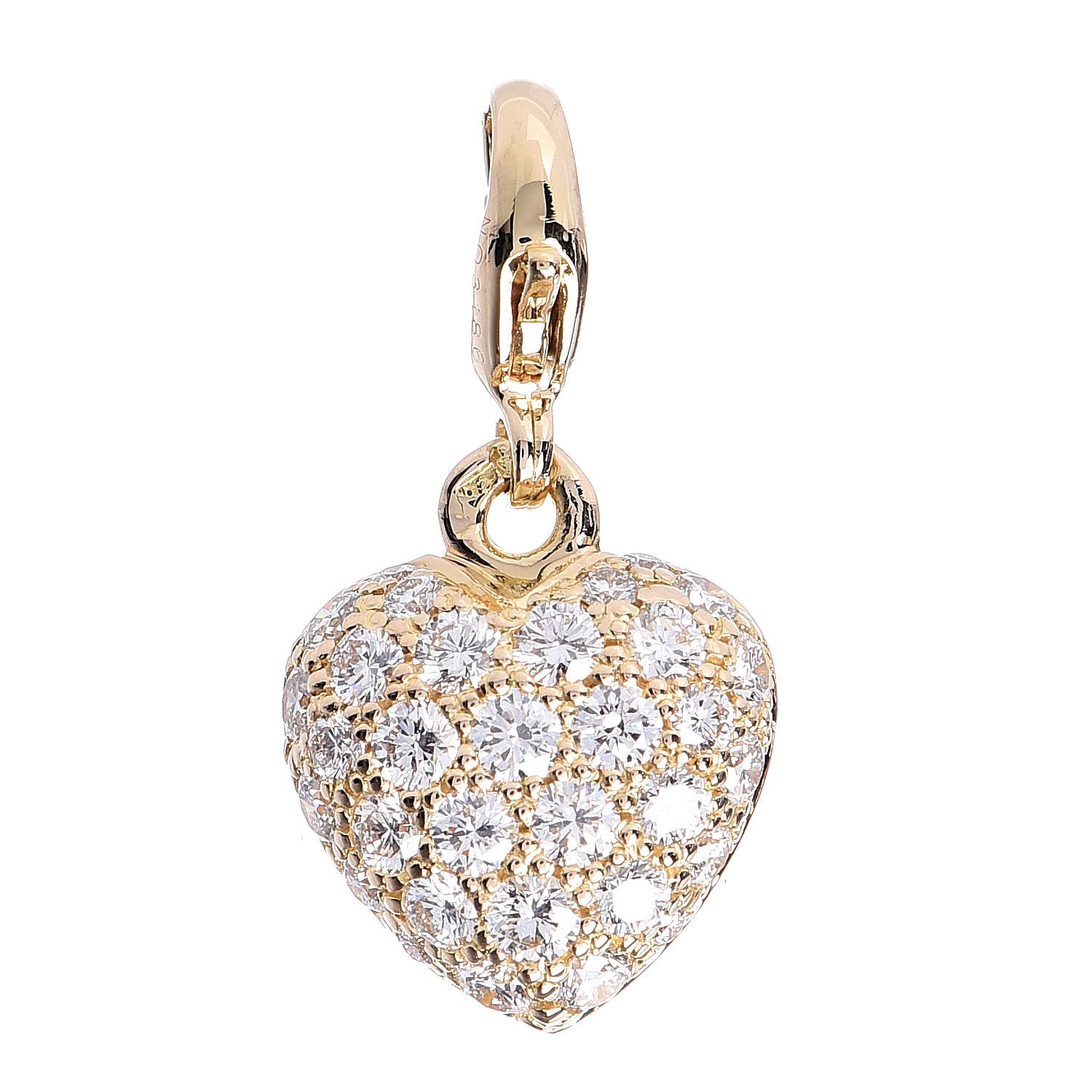 Cartier 18K Yellow Gold Diamond Heart Pendant Charm Pendant 1 of 3