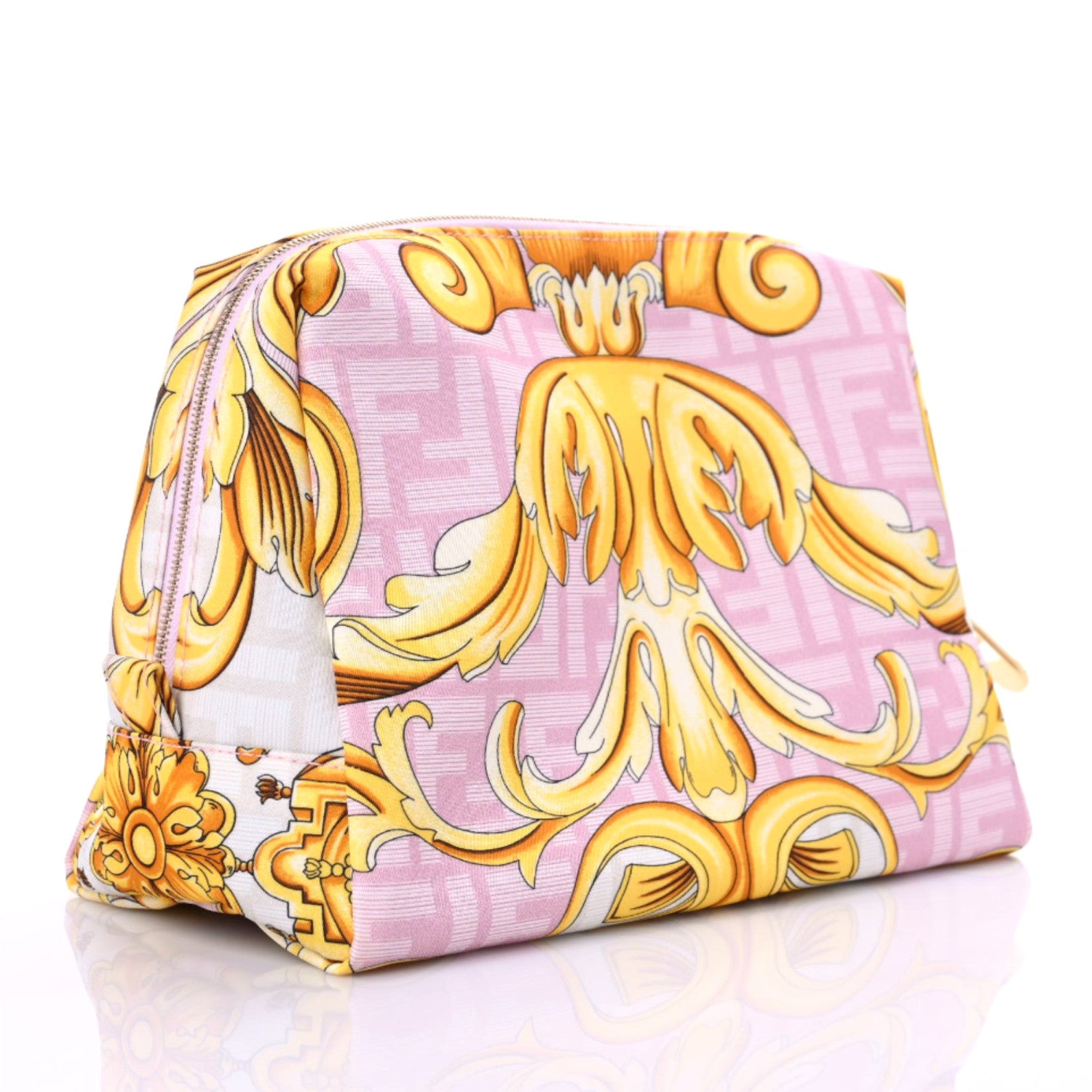 Fendi X VERSACE Nylon Fendace FF Baroque Medium Trapezoid Beauty Pouch Pink 3 of 8