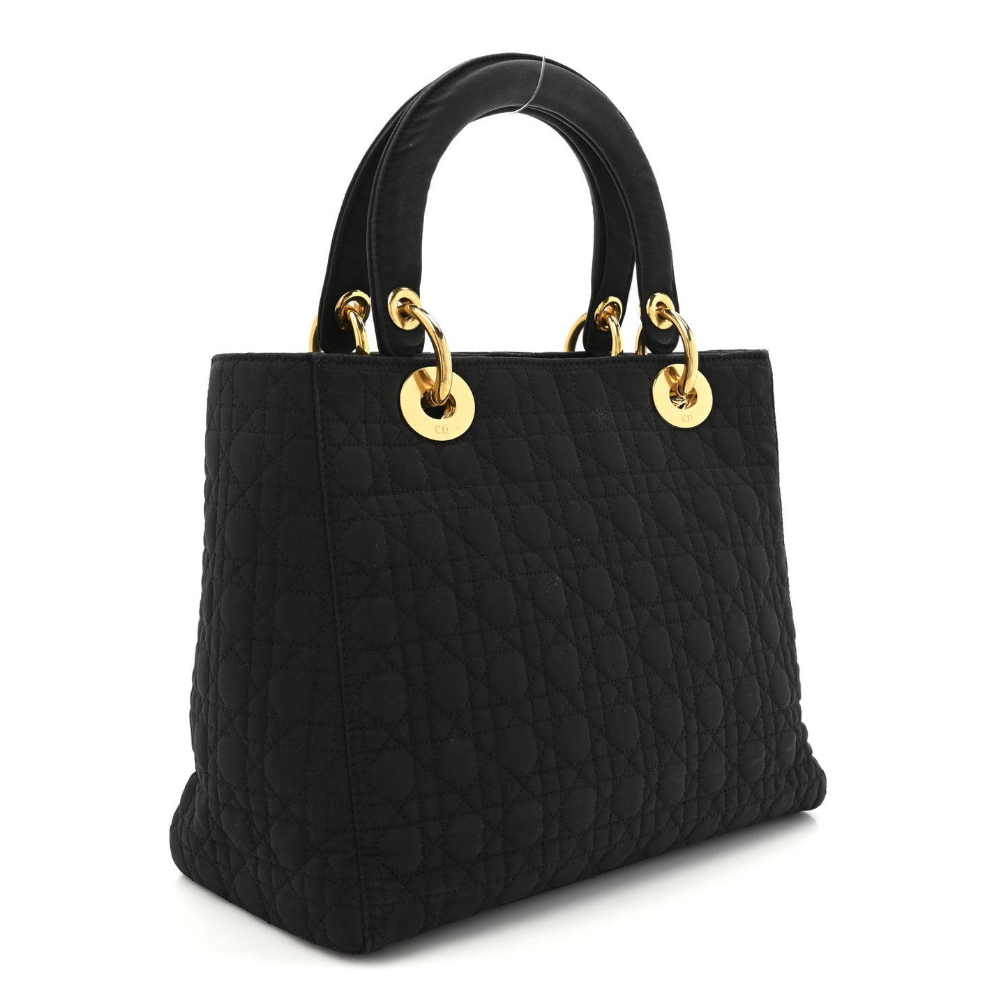 Nylon Cannage Medium Lady Dior Black