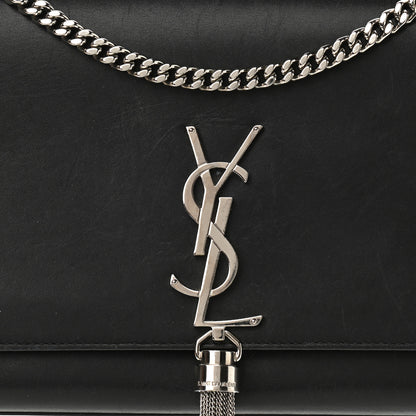 Saint Laurent Smooth Calfskin Medium Classic Monogram Kate Tassel Satchel Black 8 of 12