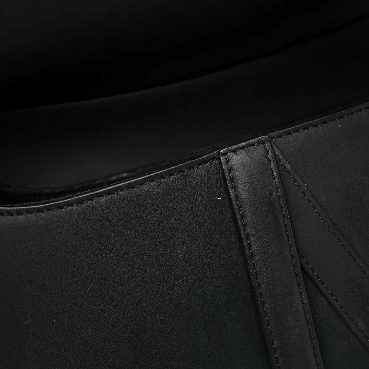 Ultra Matte Calfskin Saddle Bag Black