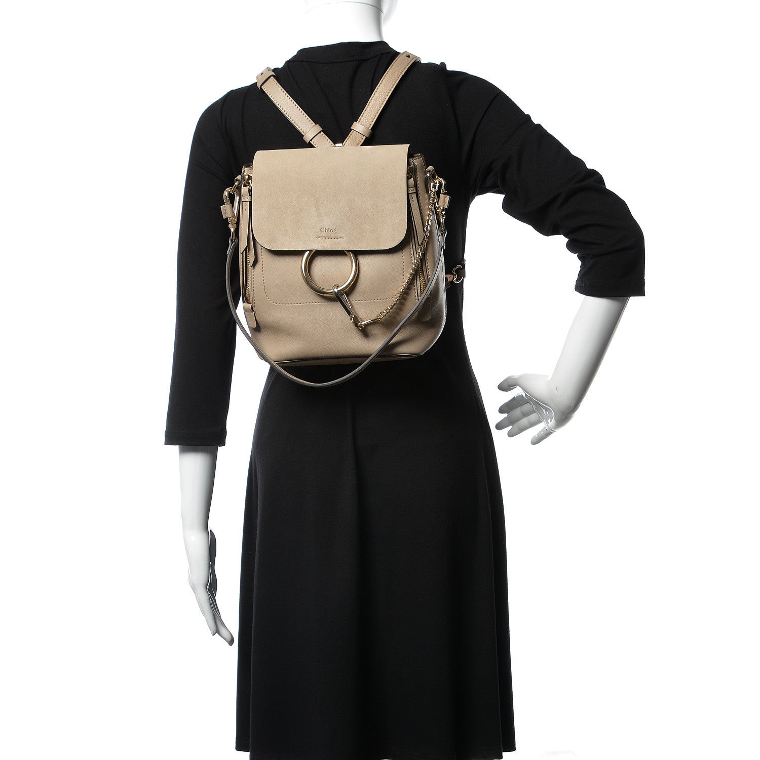 Chloe Suede Calfskin Small Faye Backpack Motty Grey 2 of 9
