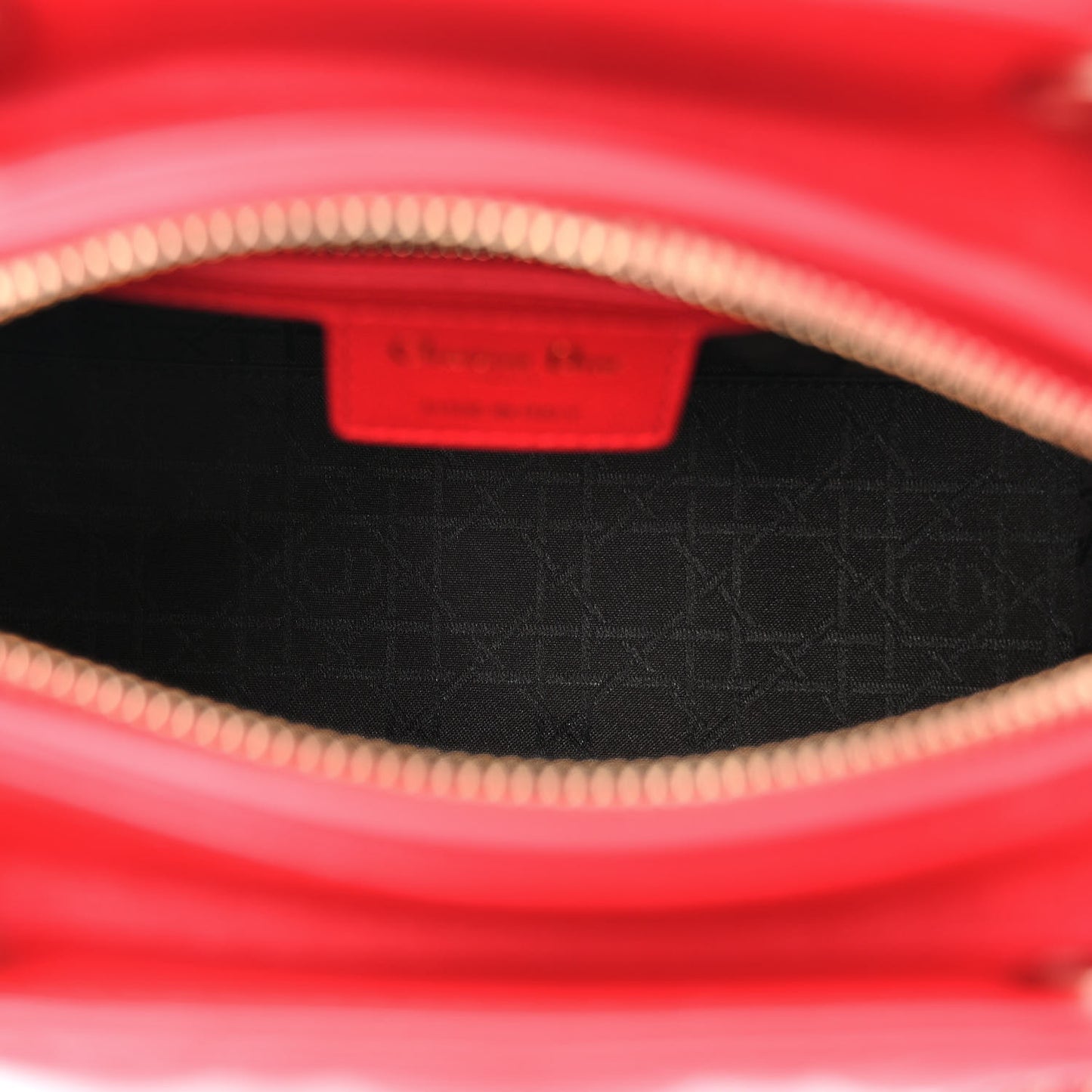 Lambskin Cannage Medium Lady Dior Red