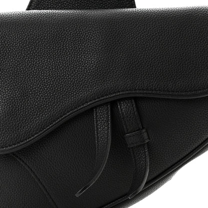 Christian Dior Grained Calfskin Kim Jones Saddle Bag Black 8 of 10