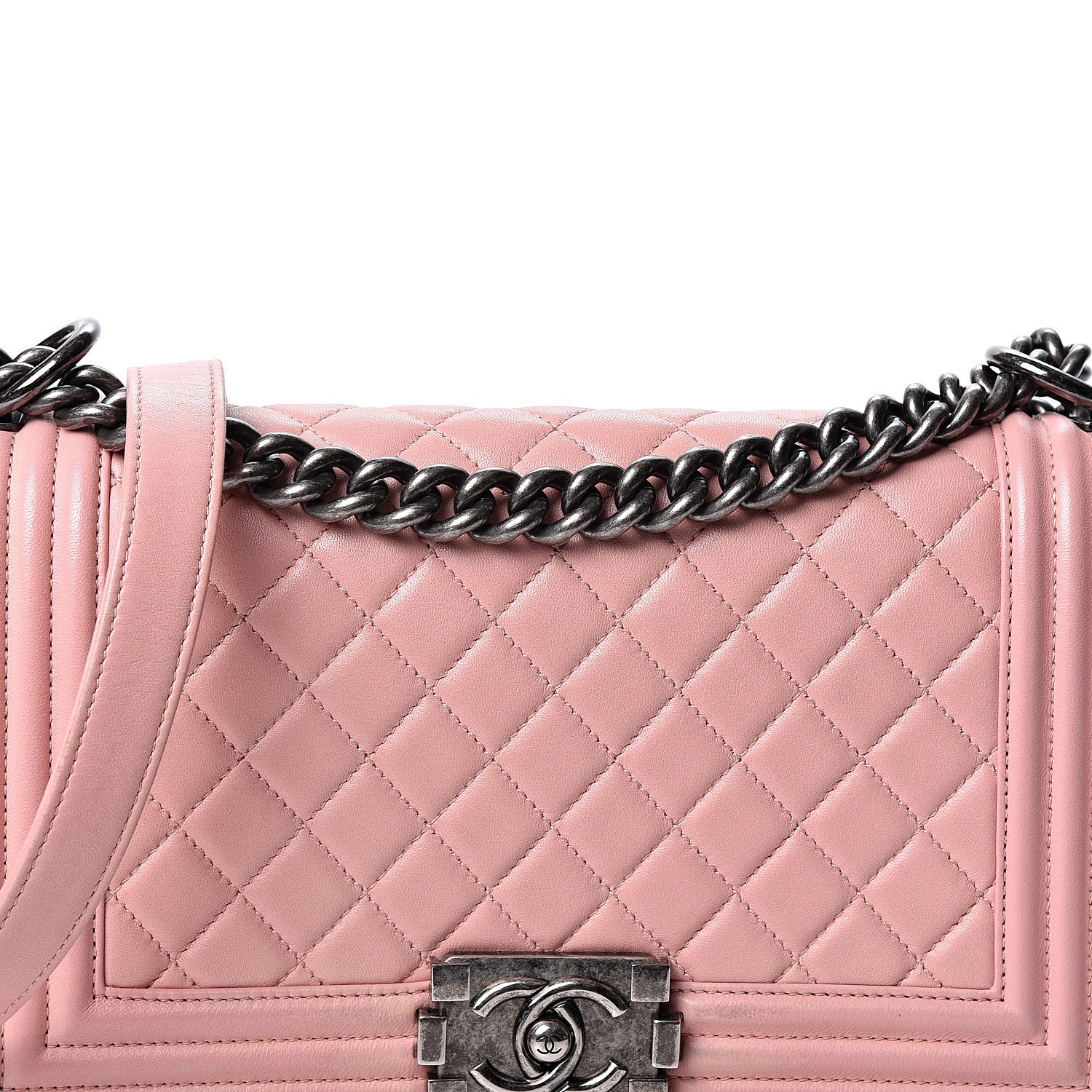 Chanel Lambskin Quilted Medium Boy Flap Light Pink 7 of 9