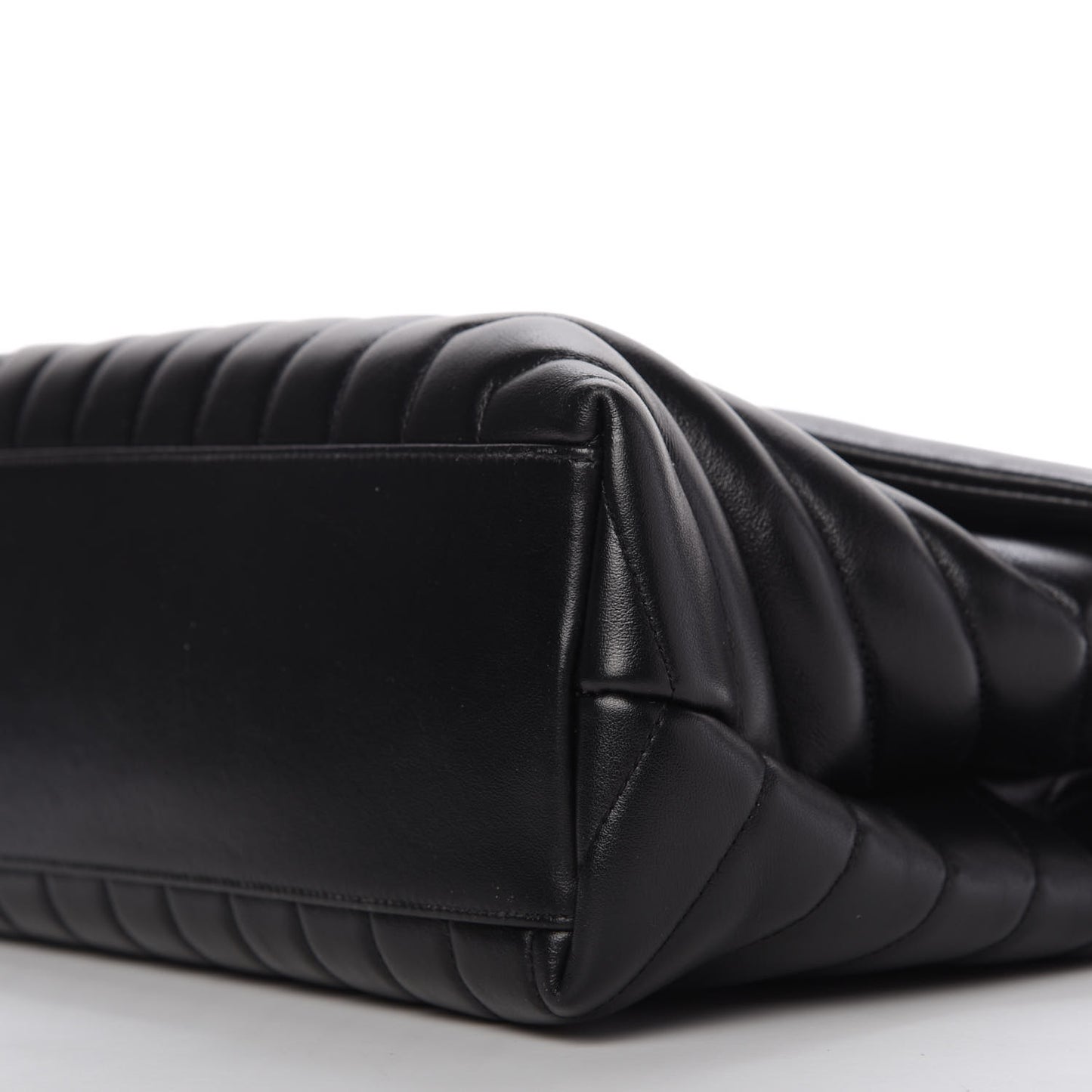 Calfskin Y Quilted Monogram Medium Loulou Chain Satchel Black