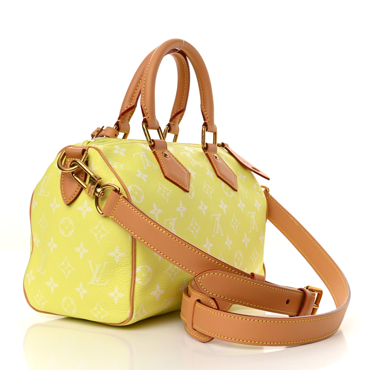Louis Vuitton Calfskin Monogram Speedy P9 Bandouliere 25 Lemonade Yellow 4 of 12