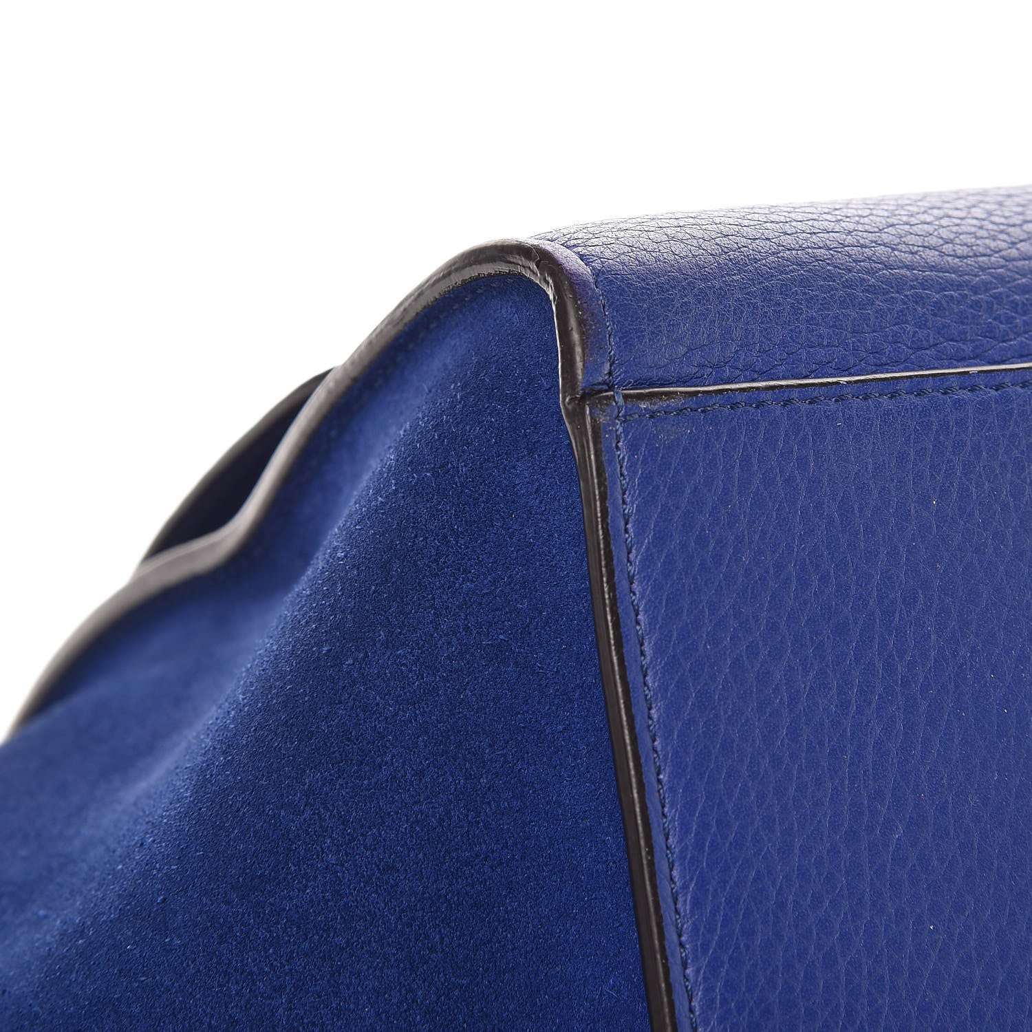 Celine Drummed Calfskin Suede Medium Trapeze Indigo 12 of 16