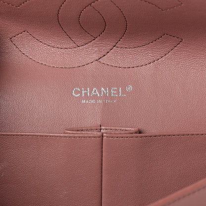Chanel Striated Patent Quilted Jumbo Double Flap Dark Pink 6 of 14