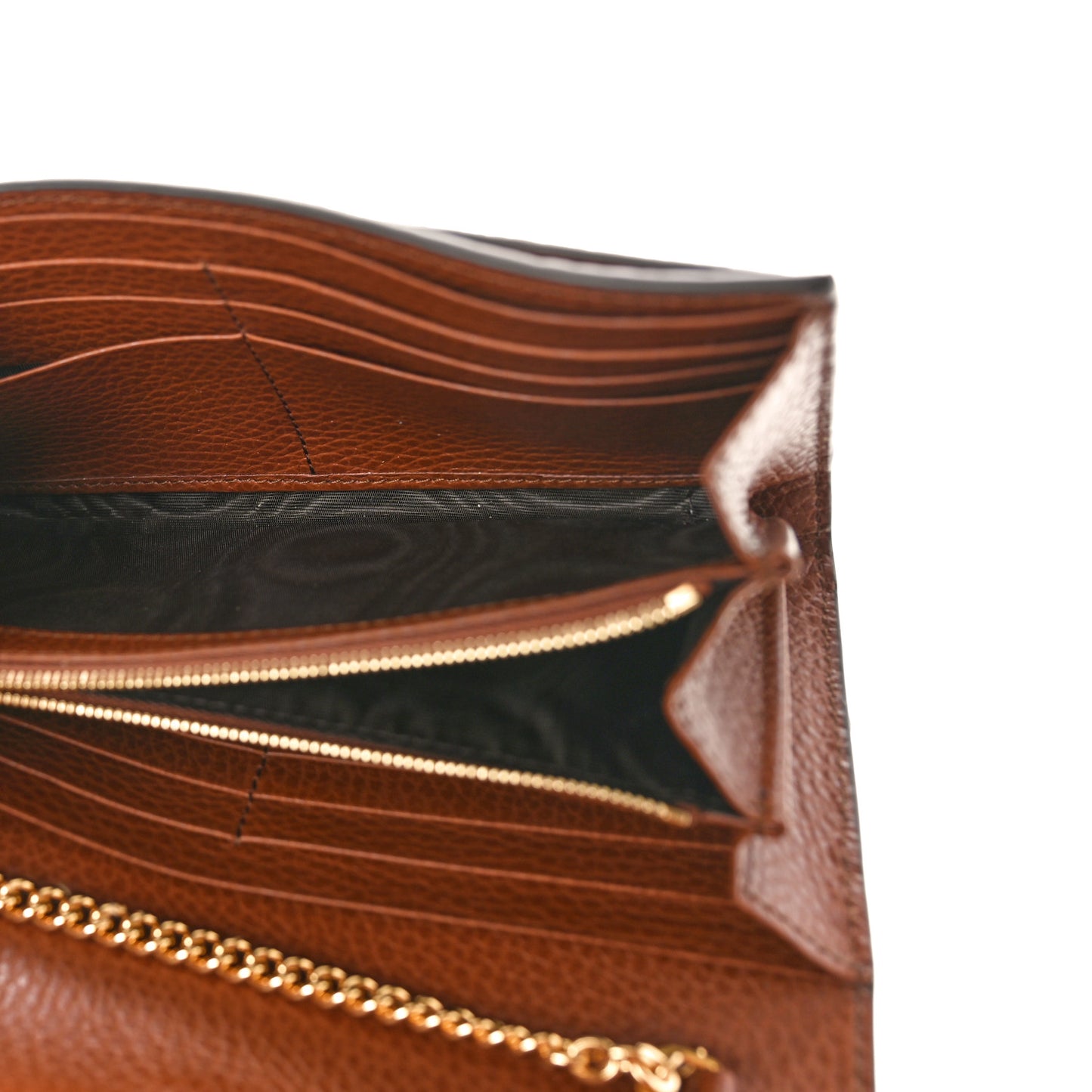 New Denim GG Monogram Jackie 1961 Chain Wallet Blue Tea Cuir