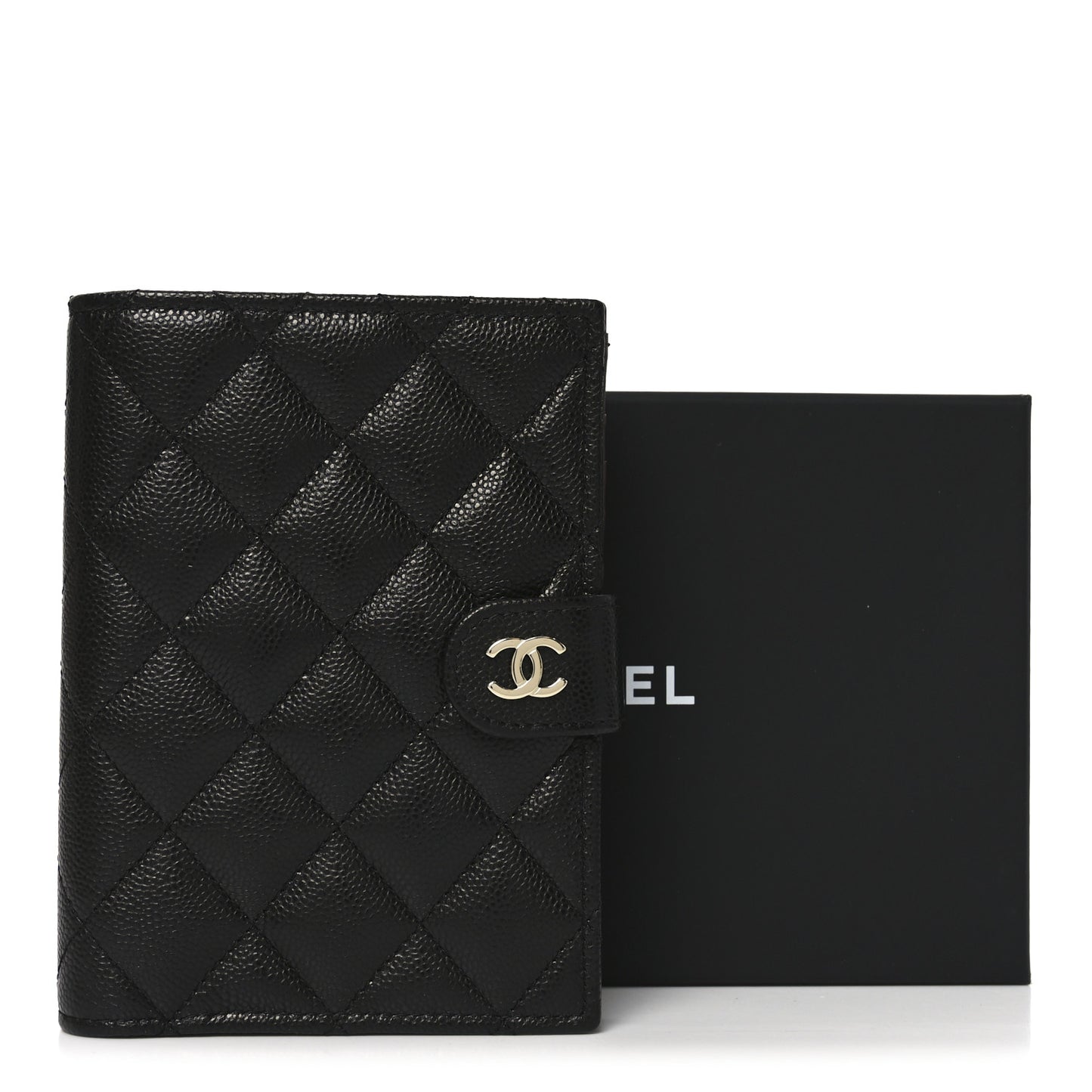 Caviar Quilted Passport Holder Black