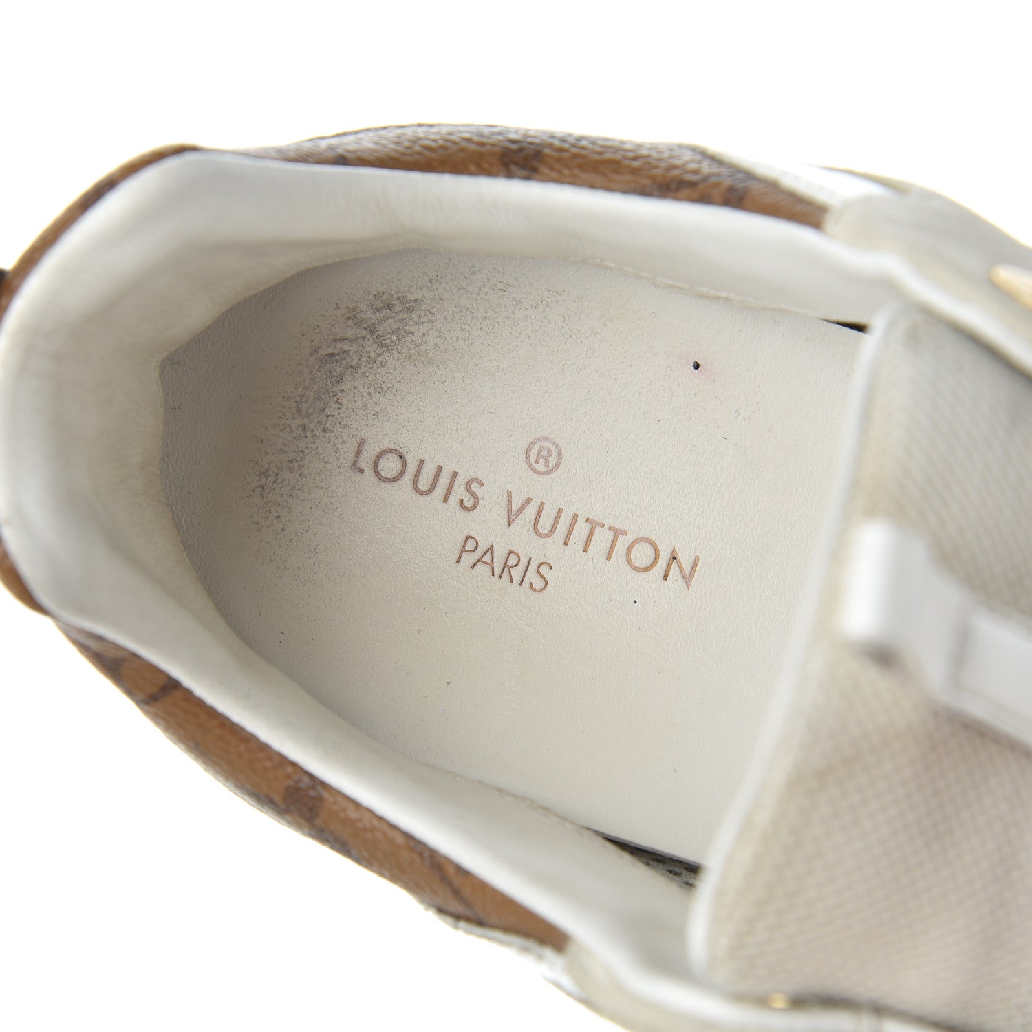 Louis Vuitton Suede Reverse Monogram Run Away Sneakers 37 White 6 of 24