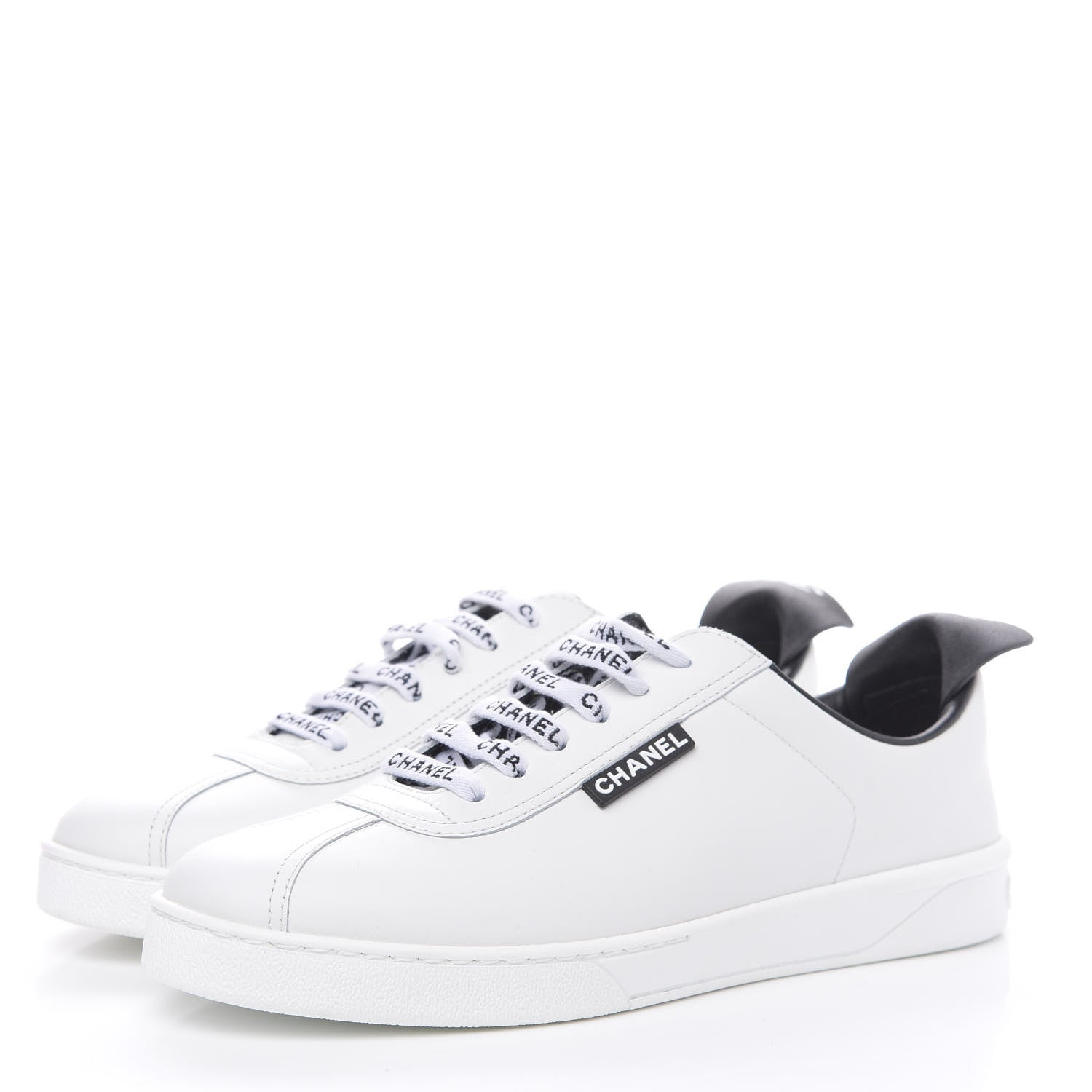 Chanel Calfskin CC Womens Sneakers 38 White 3 of 9