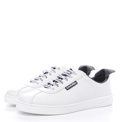 Chanel Calfskin CC Womens Sneakers 38 White 3 of 9